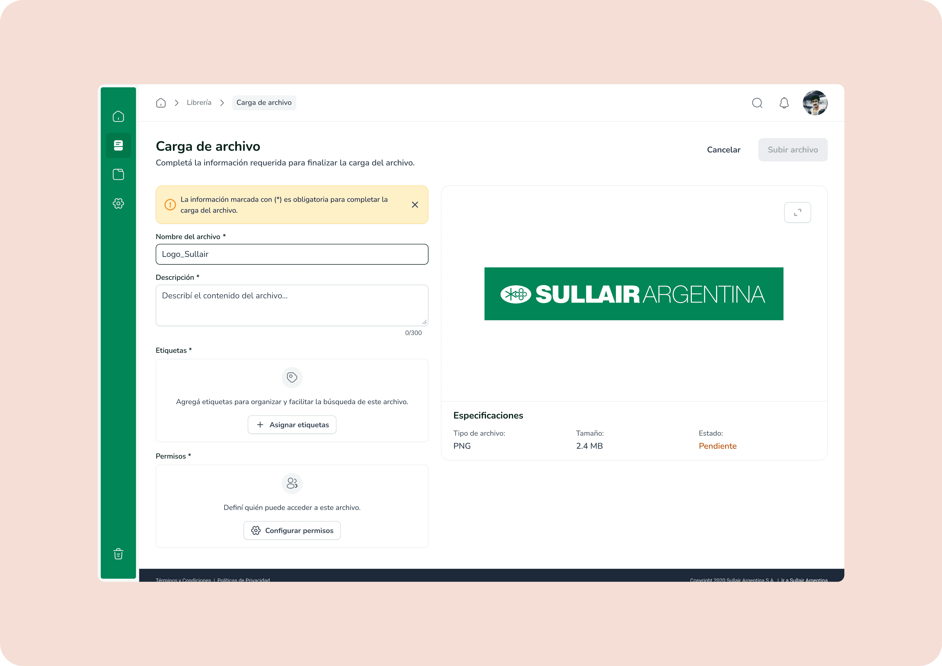 Asset upload and permissions