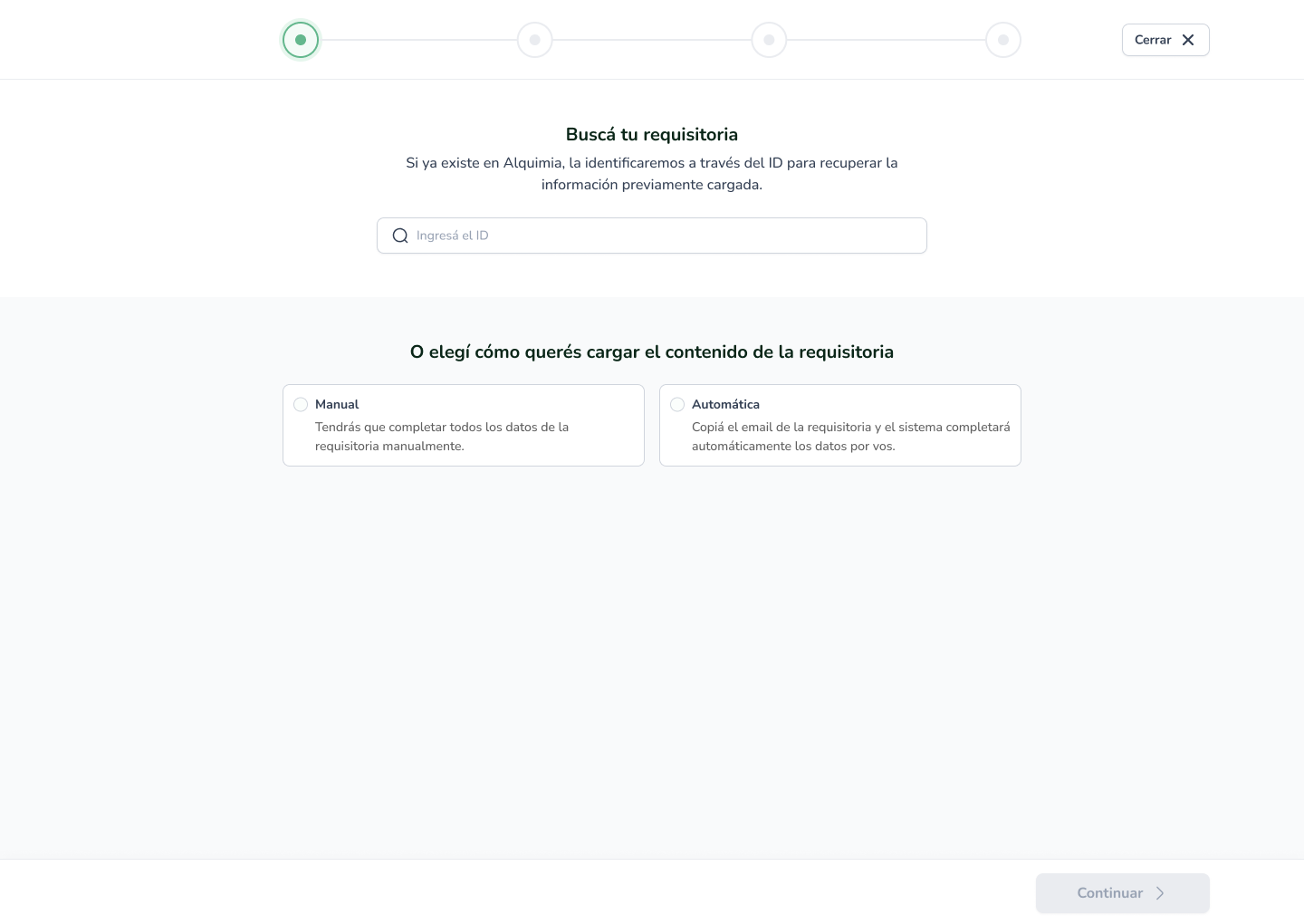 Request search and entry options
